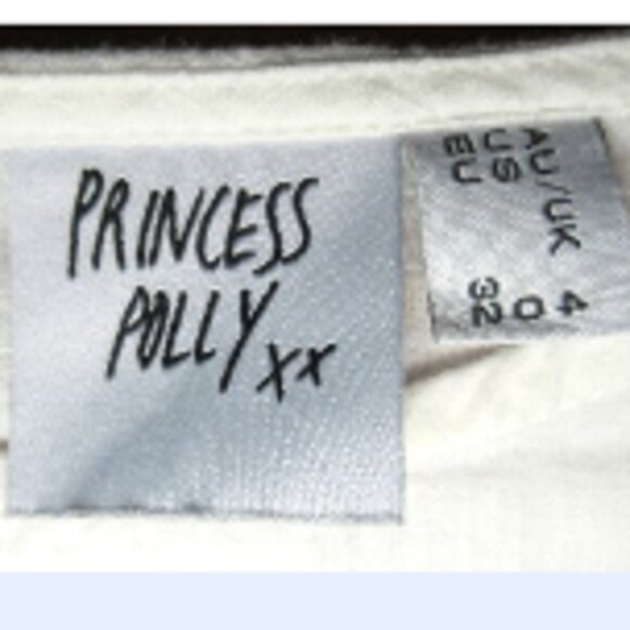 Princess Polly White Cotton Sheer Hem Top | Size US 0 - Picture 7 of 10